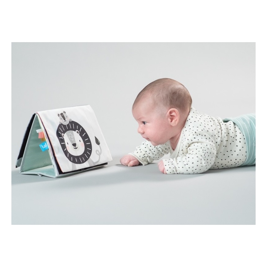 Taf Toys - Livro têxtil para crianças com espelho savana