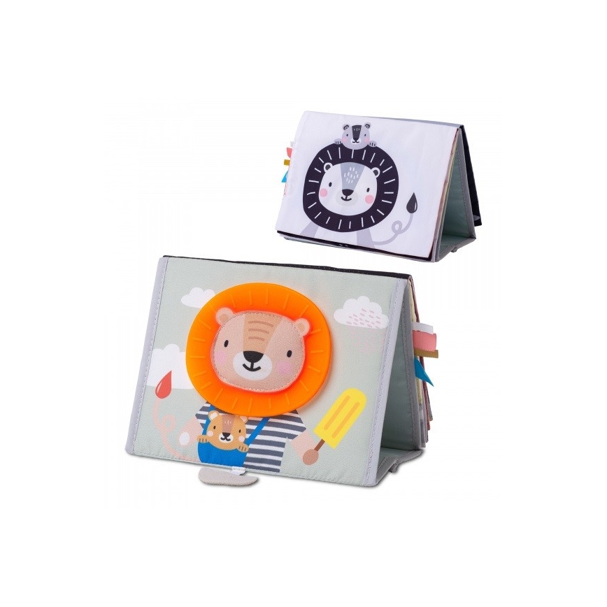 Taf Toys - Livro têxtil para crianças com espelho savana