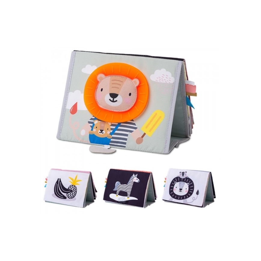 Taf Toys - Livro têxtil para crianças com espelho savana