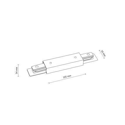 Tampa da proteção do sistema de carris com ligação elétrica monofásica TRACER direito preto