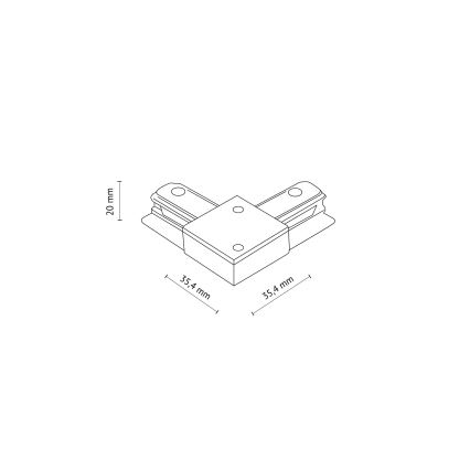 Tampa de proteção para sistema de carris monofásico TRACER angular branco