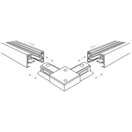 Tampa de proteção para sistema de carris monofásico TRACER angular preto