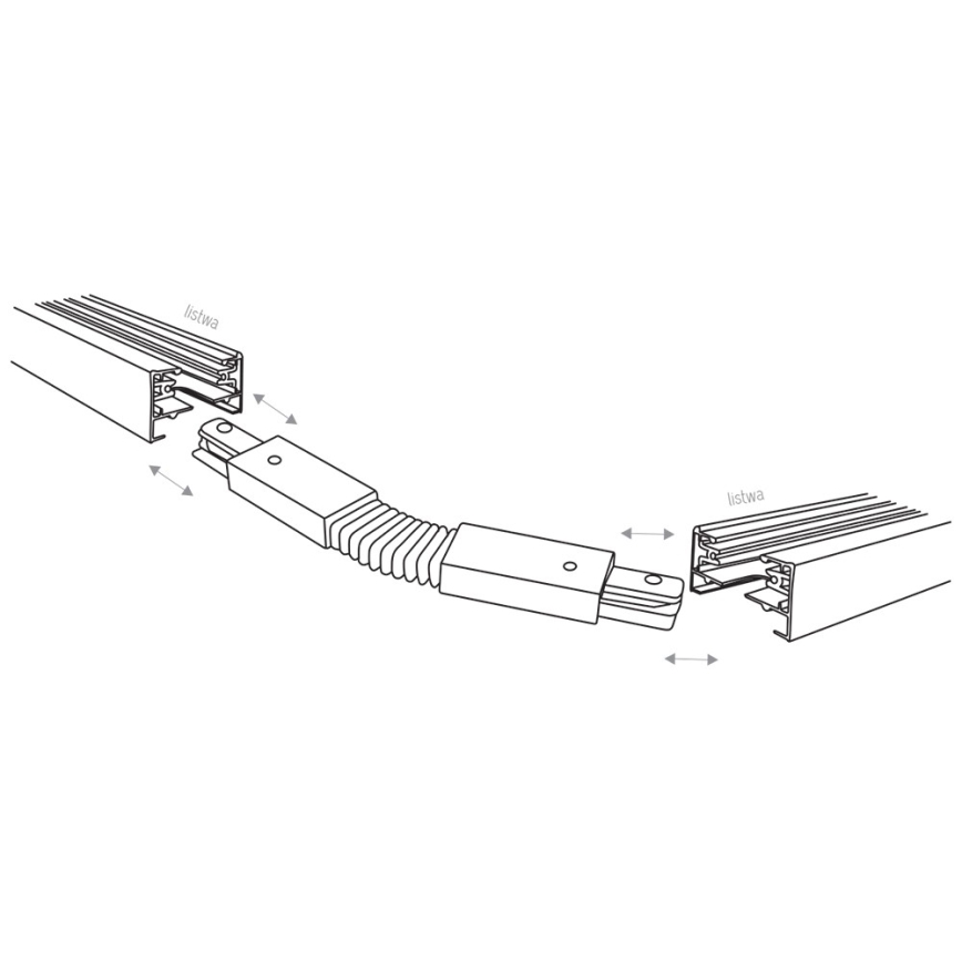 Tampa de proteção para sistema de carris monofásico TRACER flexível branco