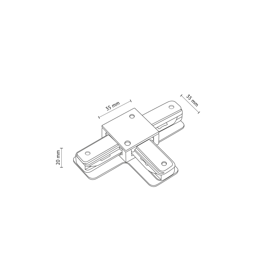 Tampa de proteção para sistema de carris monofásico TRACER T-conector branco