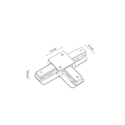 Tampa de proteção para sistema de carris monofásico TRACER T-conector preto