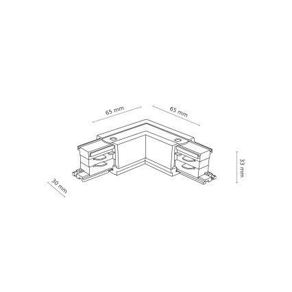 Tampa de proteção para sistema de carris trifásico TRACER angular branco