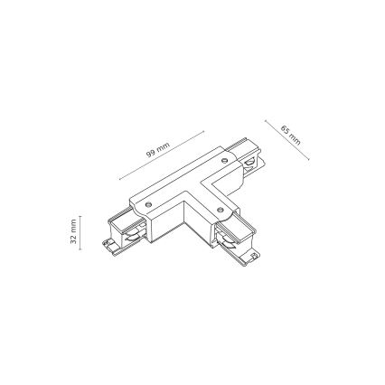 Tampa de proteção para sistema de carris trifásico TRACER T-conector preto