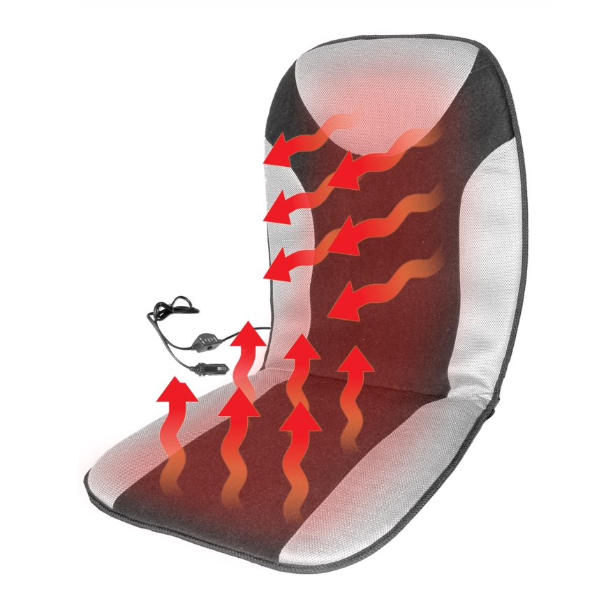 Tampa do assento aquecida com termóstato 12V cinzento/preto