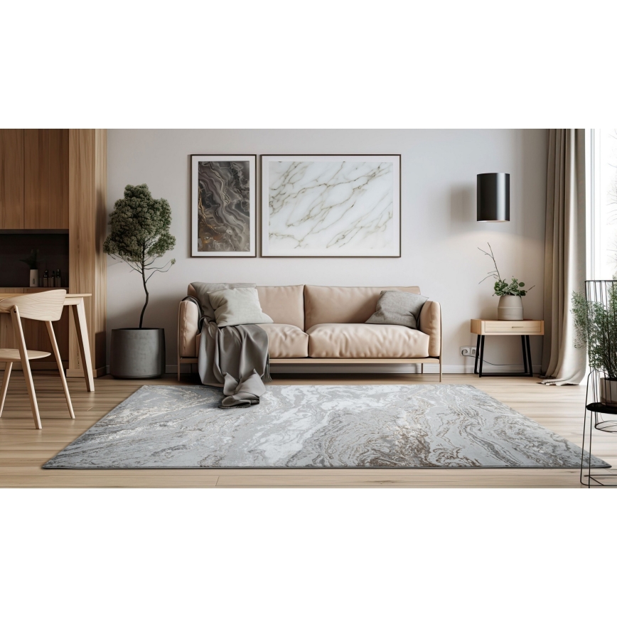 Tapete CREATION 200x290 cm 1950g/m2 cinzento/castanho/padrão marmorizado