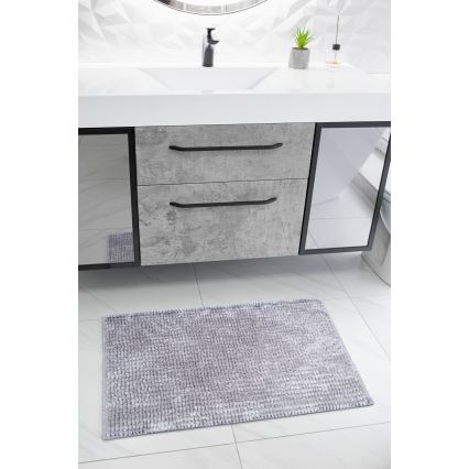 Tapete de banho antiderrapante CHENILLE 50x80 cm cinzento