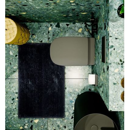 Tapete de banho antiderrapante CHENILLE 50x80 cm preto