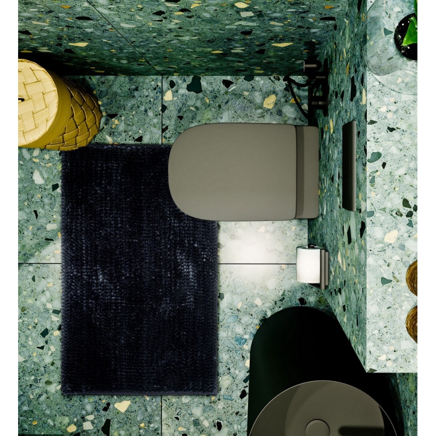 Tapete de banho antiderrapante CHENILLE 50x80 cm preto