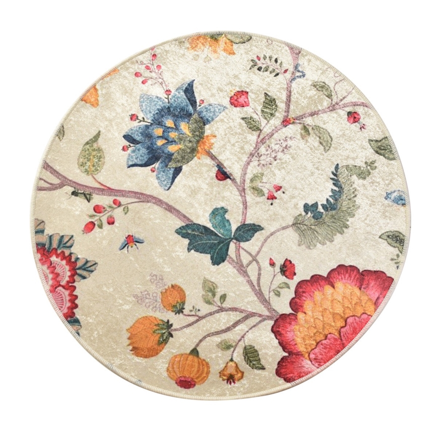 Tapete de banheiro ARYA diâmetro 100 cm multicolorido