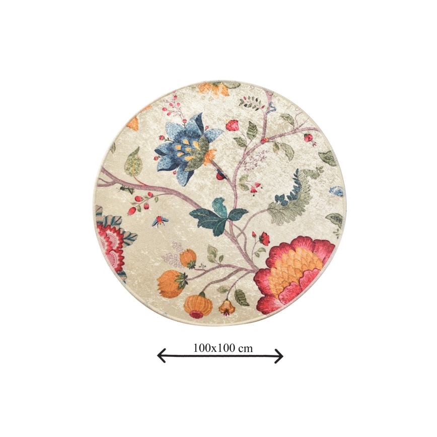 Tapete de banheiro ARYA diâmetro 100 cm multicolorido