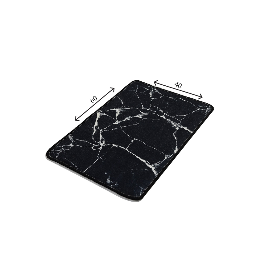 Tapete de banheiro MARBLE 40x60 cm preto