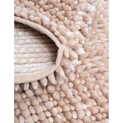 Tapete de casa de banho antideslizante CHENILLE 50x80 cm bege