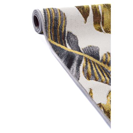 Tapete de exterior CAPPUCCINO 80x165 cm dourado/cinzento/branco