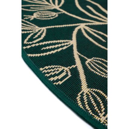 Tapete de exterior JUNGLE 135 cm verde/padrão de folhas