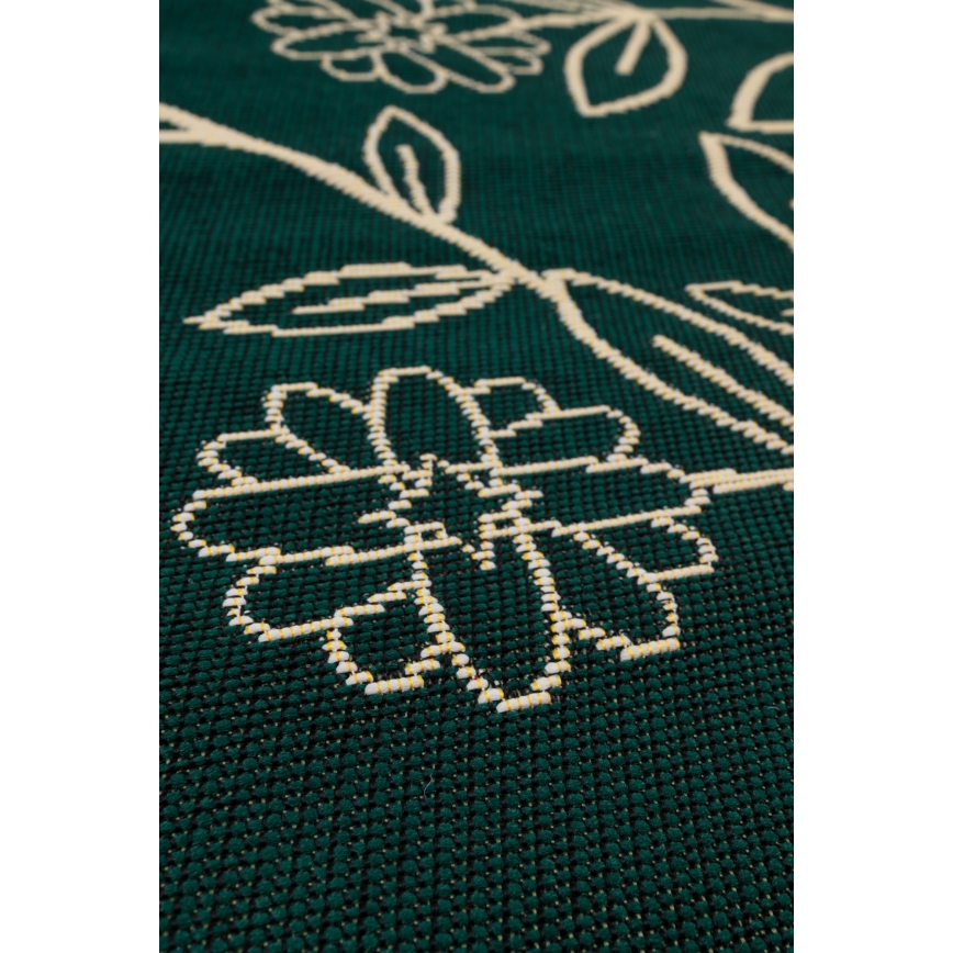 Tapete de exterior JUNGLE 135 cm verde/padrão de folhas