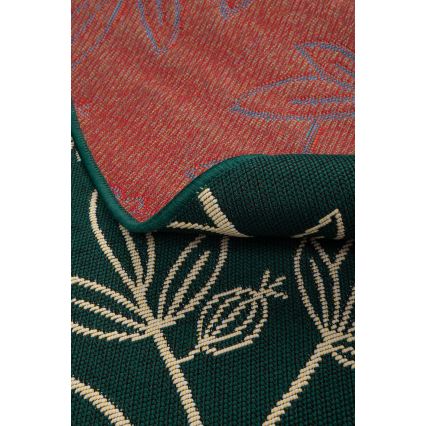 Tapete de exterior JUNGLE 135 cm verde/padrão de folhas
