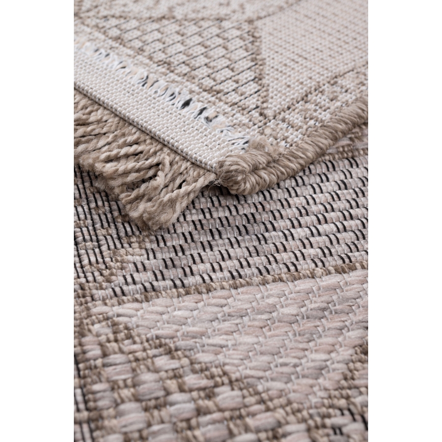 Tapete de exterior ORIA 120x170 cm cinzento/bege
