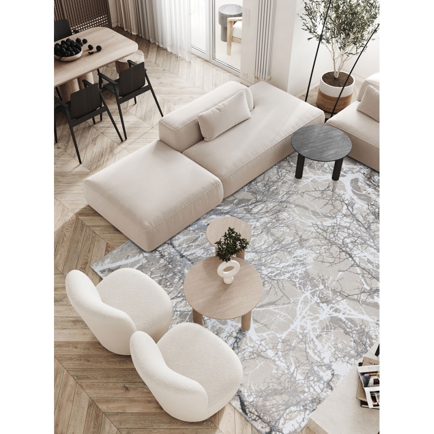 Tapete GRECE 120x170 cm 2150 g/m2 creme/cinzento/branco