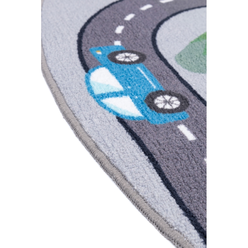 Tapete infantil antiderrapante ARES STREETS 160 cm cinzento/cidade