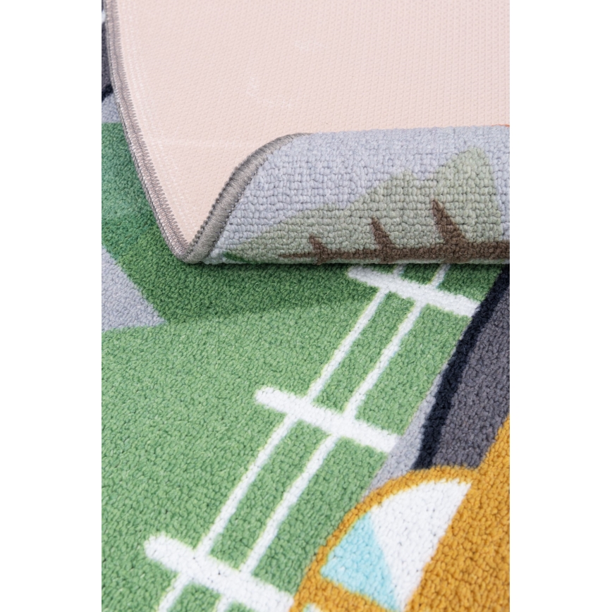 Tapete infantil antiderrapante ARES STREETS 160 cm cinzento/cidade