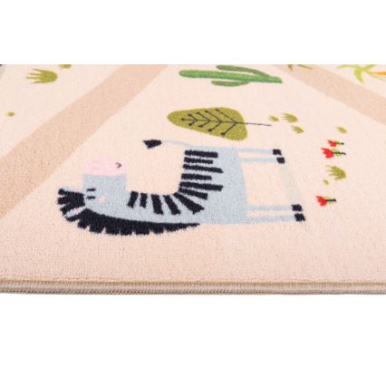 Tapete infantil antiderrapante ARES STREETS 80x150 cm bege/safari
