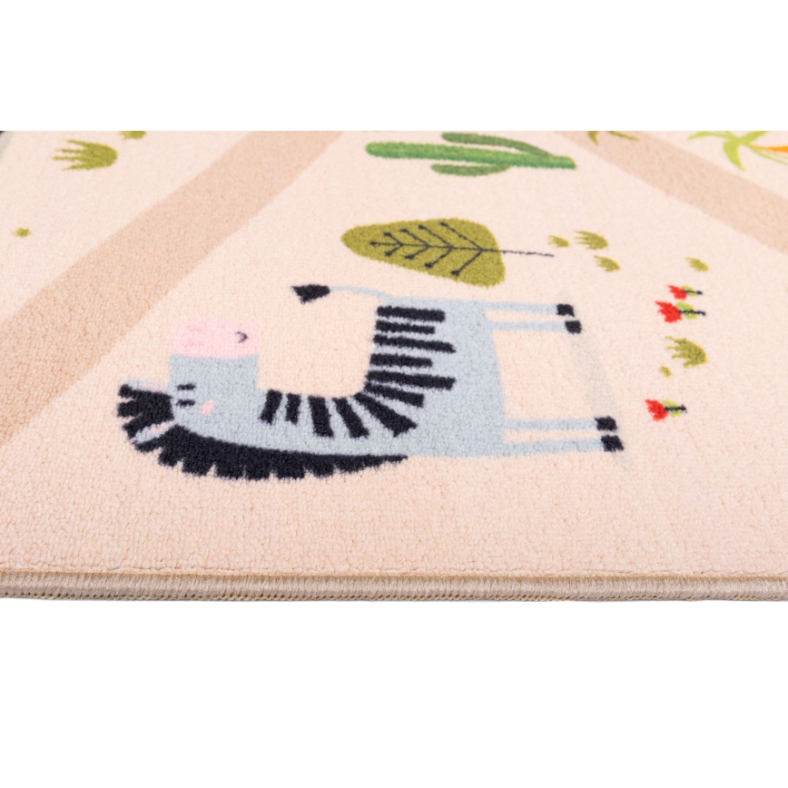 Tapete infantil antiderrapante ARES STREETS 80x150 cm bege/safari