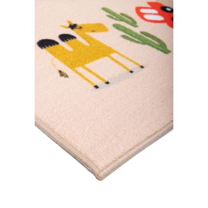 Tapete infantil antiderrapante ARES STREETS 80x150 cm bege/safari