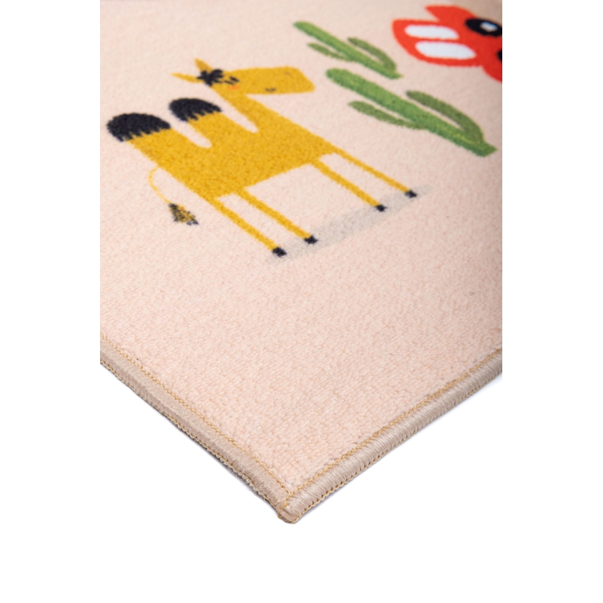Tapete infantil antiderrapante ARES STREETS 80x150 cm bege/safari