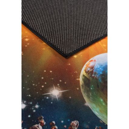 Tapete infantil antiderrapante PRINT 3D 120x160 cm planetas/multicolorido