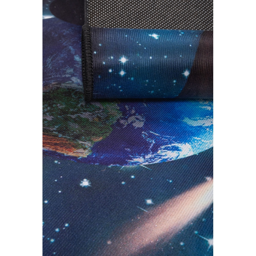 Tapete infantil antiderrapante PRINT 3D 80x150 cm planetas/multicolorido