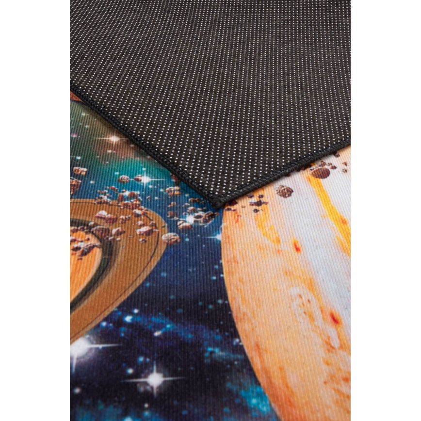 Tapete infantil antiderrapante PRINT 3D 80x150 cm planetas/multicolorido
