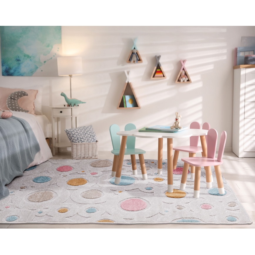 Tapete infantil PIAR 120x170 cm multicolorido/bolinhas