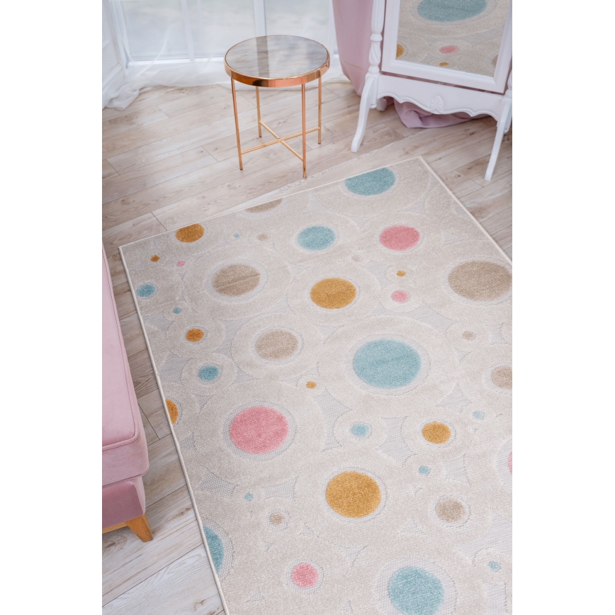 Tapete infantil PIAR 160x230 cm multicolorido/bolinhas