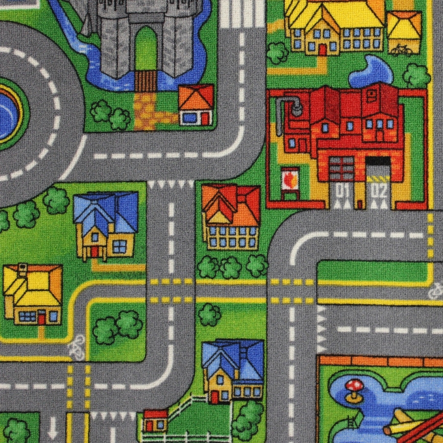 Tapete infantil PLAYTOWN 120x170 cm multicolorido/cidade