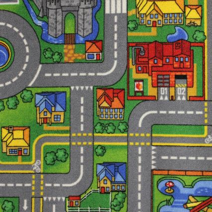 Tapete infantil PLAYTOWN 200x280 cm multicolorido/cidade