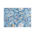 Tapete infantil STELLA STREETS 100x150 cm azul/cidade