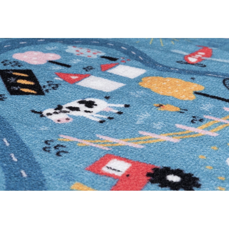 Tapete infantil STELLA STREETS 100x150 cm azul/cidade