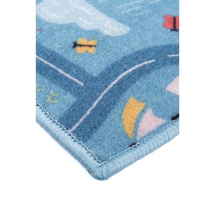 Tapete infantil STELLA STREETS 100x150 cm azul/cidade