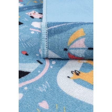 Tapete infantil STELLA STREETS 100x150 cm azul/cidade