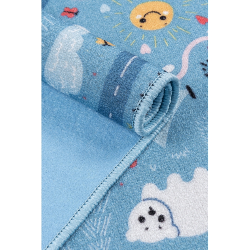 Tapete infantil STELLA STREETS 100x150 cm azul/cidade