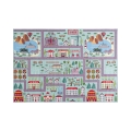 Tapete infantil STELLA STREETS 100x150 cm turquesa/cidade