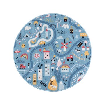 Tapete infantil STELLA STREETS 120 cm azul/cidade