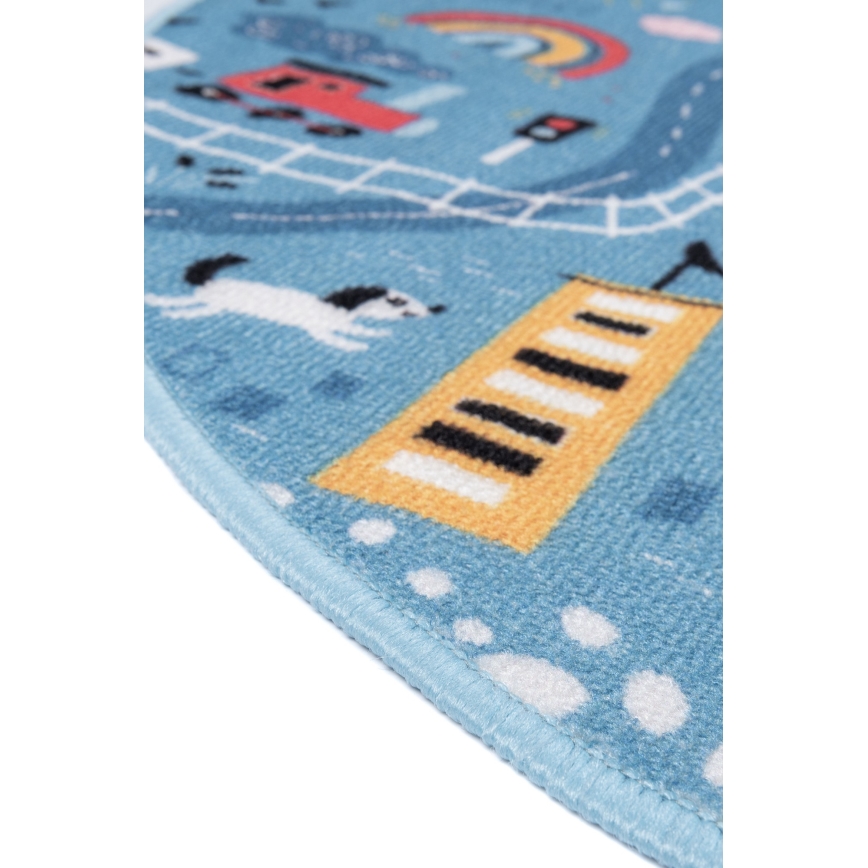 Tapete infantil STELLA STREETS 120 cm azul/cidade