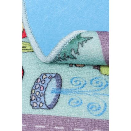 Tapete infantil STELLA STREETS 120 cm turquesa/cidade