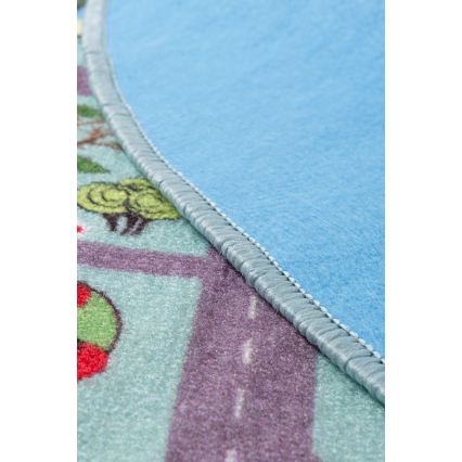 Tapete infantil STELLA STREETS 120 cm turquesa/cidade