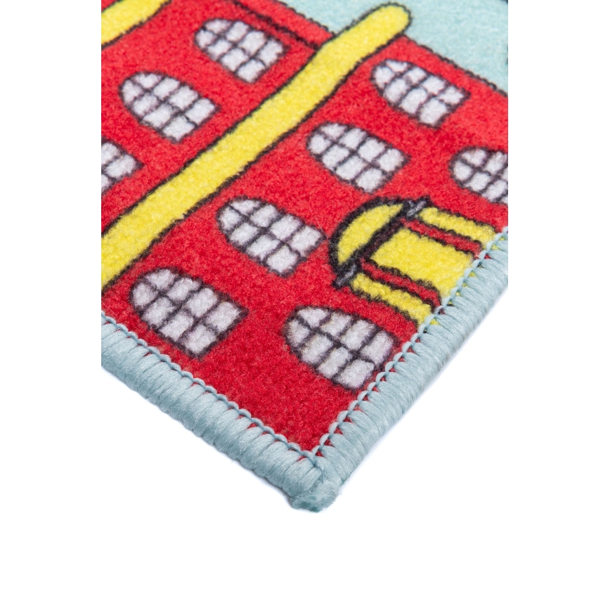 Tapete infantil STELLA STREETS 120x170 cm turquesa/cidade